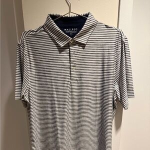 Performance Men's Striped Polo Shirt - Black and White